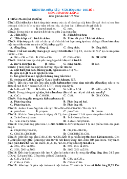 Đề thi giữa HK 2 Hóa 11 năm 2022-2023 có đáp án (Đề 4)