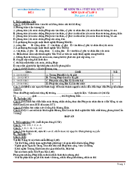 Bộ Đề kiểm tra 1 tiết Lịch Sử 8 HK2 (có đáp án)