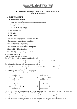 Đề cương cuối kỳ 1 Toán 11 năm 2022 – 2023 THPT Lương Ngọc Quyến – Thái Nguyên
