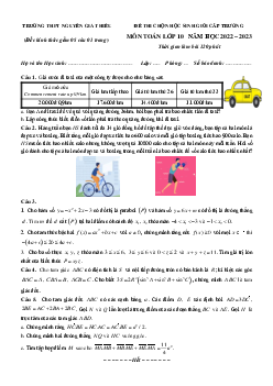 Đề học sinh giỏi Toán 10 năm 2022 – 2023 trường THPT Nguyễn Gia Thiều – Hà Nội