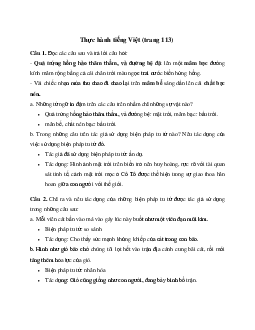 Soạn văn 6:  Soạn bài Thực hành tiếng Việt (trang 113)  | Ngữ văn 6 | Kết nối tri thức