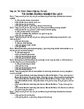 Đáp án môn Tài chính doanh nghiệp du lịch | Trường Đại học Kinh Doanh và Công Nghệ Hà Nội