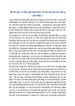 Kể lại câu chuyện về tấm gương thiếu nhi tài năng hoặc dũng cảm | Tập làm văn 4