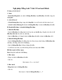 Ngữ pháp Tiếng Anh 7 Unit 5 Food and Drink