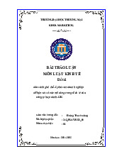 So sánh giải thể & phá sản doanh nghiệp. Nhận xét về các nội dung trong điều lệ của công ty hợp danh ABC | Bài thảo luận luật kinh tế