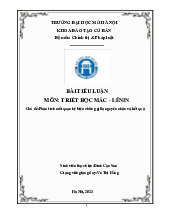 Chủ đề:Phân tích mối quan hệ biện chứng giữa nguyên nhân và kết quả môn Triết học Mác - Lênin | Trường đại học Mở Hà Nội