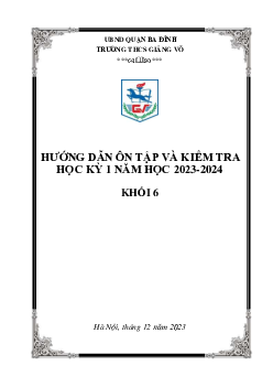 Đề cương học kỳ 1 Toán 6 năm 2023 – 2024 trường THCS Giảng Võ – Hà Nội