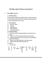 Hệ thống Quản lý Nhân sự tại Công ty: Giải pháp và Chức năng Chính | Phân tích thiết kế hệ thống | Trường Đại học Thủ Dầu Một