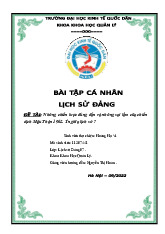 Những chiến lược đúng đắn và những sai lầm của chiến dịch Mậu Thân 1968. Ý nghĩa lịch sử ? | Bài tập cá nhân môn Lịch sử đảng cộng sản Việt Nam