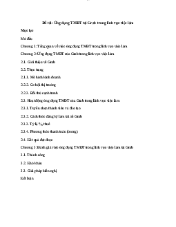 Ứng dụng TMĐT tại Grab trong lĩnh vực việc làm | Thương mại điện tử | Đại học Thương mại