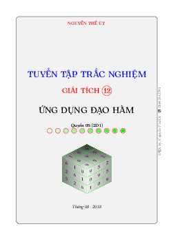 Tuyển tập trắc nghiệm ứng dụng đạo hàm – Nguyễn Thế Út Toán 12