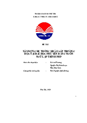Xây dựng hệ thống khảo sát trường học tại đại học Phú Yên bằng ngôn ngữ lập trình PHP | Đại học Phú Yên