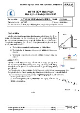 Đề thi giữa HKI học phần Vật lý đại cương 1 năm 2024 - 2025 | Trường Đại học Khoa học tự nhiên, Đại học Quốc gia Thành phố Hồ Chí Minh