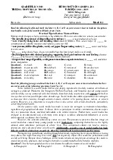 Đề thi thử tốt nghiệp 2025 Tiếng Anh THPT Thuận Thành lần 1 có đáp án