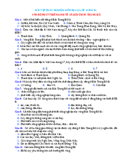 Trắc nghiệm Địa 12 bài 35 có đáp án: Vấn đề phát triển kinh tế xã hội ở Bắc trung bộ