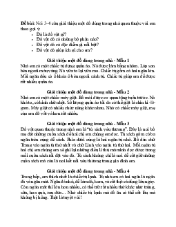 Viết 3-4 câu giới thiệu một đồ dùng trong nhà quen thuộc với em | Tập làm văn lớp 2 | Chân trời sáng tạo