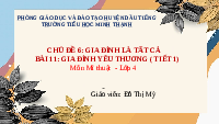 Giáo án điện tử Mĩ thuật 4 Chủ đề 6 Bài 11 Chân trời sáng tạo: Gia đình yêu thương