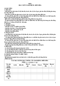 Bài 2: Mô tả dao động điều hoà | Giáo án Vật Lí 11 Kết nối tri thức