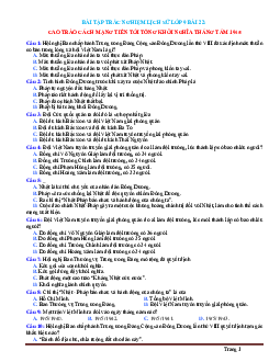 Trắc Nghiệm Sử 9 Bài 22: Cao trào cách mạng tiến tới tổng khởi nghĩa tháng Tám năm 1945 (Có Đáp Án)