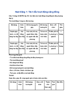 Giải Hoạt động trải nghiệm 10 Cánh diều: Hoạt động 1 chủ đề 5