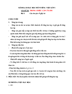 Chủ đề 28: Trong chiếc cặp của em | Bài 1 | Giáo án Tiếng Việt 1 bộ sách Chân trời sáng tạo