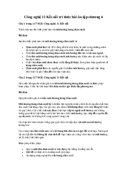 Công nghệ 11 Kết nối tri thức bài ôn tập chương 6