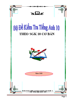 Đề kiểm tra trắc nghiệm Tiếng Anh Lớp 10 theo từng bài học (có đáp án)