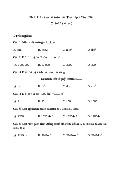 Bài tập cuối tuần Toán lớp 4 Cánh diều - Tuần 25