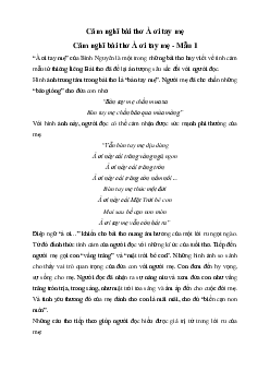 Văn mẫu lớp 6: Cảm nghĩ bài thơ À ơi tay mẹ (7 mẫu) | Cánh diều
