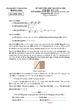 Đề thi tuyển sinh vào lớp 10 THPT năm học 2023-2024 môn toán Sở GD tỉnh Hà Giang (có đáp án và lời giải chi tiết
