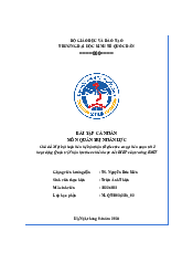 Bài tập cá nhân 2 - Môn Quản trị Nhân lược| Đại học Kinh Tế Quốc Dân