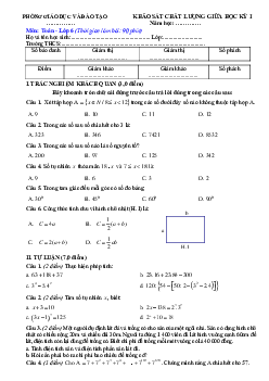 Đề thi giữa kì 1 Toán 6 kết nối tri thức năm 2023 - 2024 Đề 4