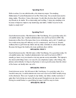 30 đề Speaking trình độ basic