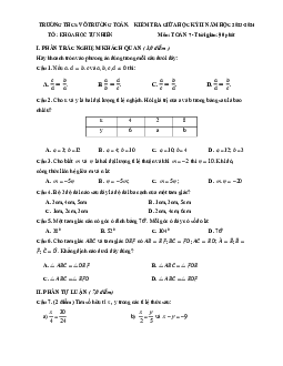 Đề thi giữa kì 2 Toán 7 năm 2023 – 2024 trường THCS Võ Trường Toản – BR VT