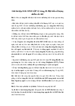 Giải bài tập SGK Sinh học lớp 12 bài 6: Đột biến số lượng nhiễm sắc thể