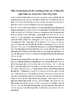 Phân tích đánh giá chủ đề và những nét đặc sắc về hình thức nghệ thuật của truyện Sơn Tinh, Thủy Tinh Ngữ Văn 10 sách Chân Trời Sáng Tạo