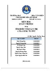 Tiểu Luận_ Phân Tích Quản Trị Công Ty FPT môn Quản trị học - Trường Đại học Văn Hiến