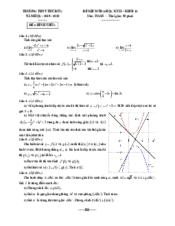 Đề thi học kì 2 Toán 11 năm 2019 – 2020 trường THPT Thủ Đức – TP HCM