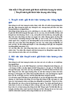 Văn mẫu 8  | Thuyết minh giải thích hiện tượng siêu trăng