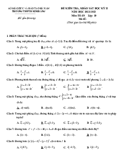 Đề học kỳ 2 Toán 10 năm 2022 – 2023 trường THPT B Kim Bảng – Hà Nam