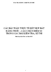 Các bài toán thực tế kết hợp bất đẳng thức trong các đề thi môn Toán THCS