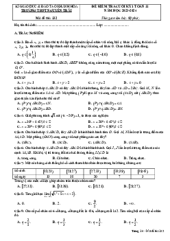 Đề cuối kỳ 1 Toán 11 năm 2023 – 2024 trường THPT Nguyễn Trãi – Khánh Hòa