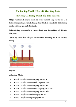 Giải Tin học lớp 3 Bài 1: Làm việc theo từng bước | Cánh diều