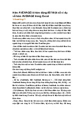 Hàm AVERAGE là hàm dùng để? Một số ví dụ về hàm AVERAGE trong Excel