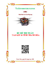 Bộ đề thi tuyển sinh lớp 10 THPT Thanh Hóa môn Toán