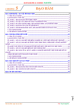 Các dạng toán và bài tập chuyên đề đạo hàm – Nguyễn Trọng