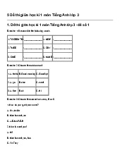 Top 5 Đề thi giữa học kì 1 môn Tiếng Anh lớp 3