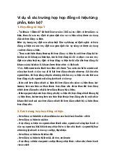 Ví dụ về các trường hợp hợp đồng vô hiệu từng phần, toàn bộ?