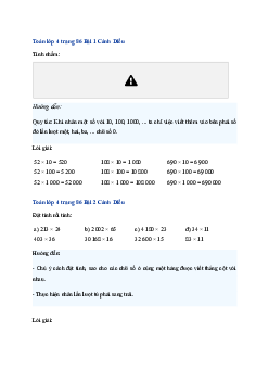 Bài 37: Toán lớp 4 Luyện tập chung trang 86 Cánh diều