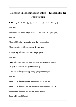 Hoạt động trải nghiệm 8: Kế hoạch học tập hướng nghiệp | Cánh diều